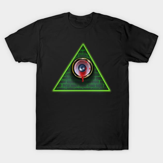 Evil Eye - Bloodshot Illuminati All Seeing Eye T-Shirt by geodesyn